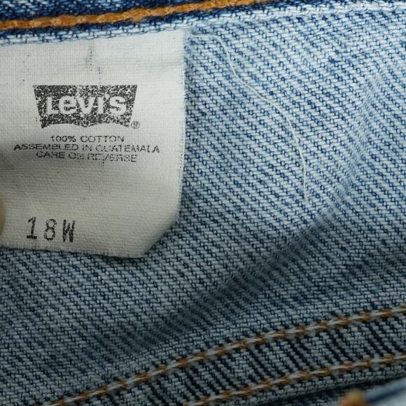 Vintage Levis 977 Jean Shorts Womens 18W 8" Inseam Jorts Y2K Baggy Grunge Mom - Picture 10 of 12